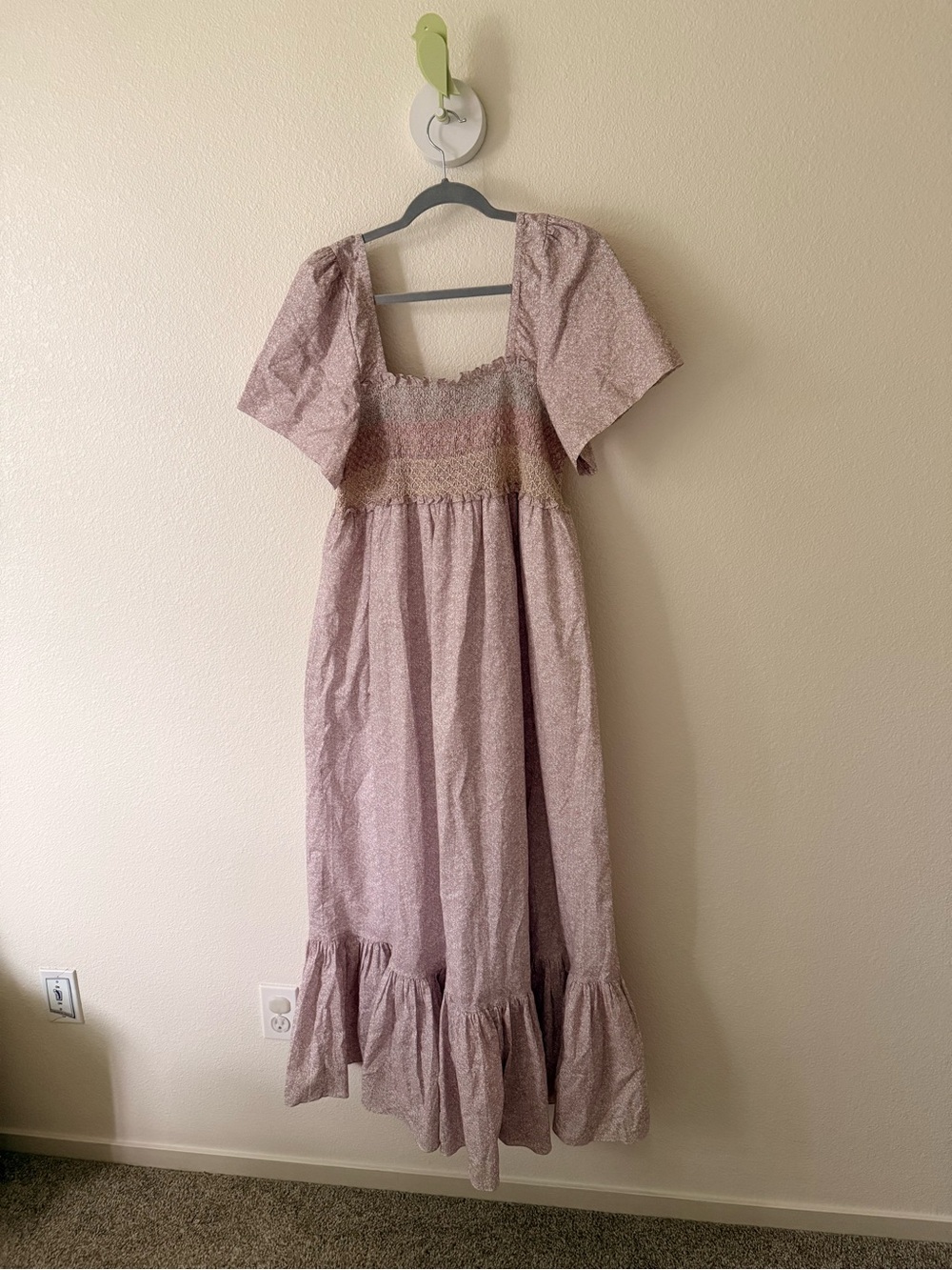 Baybala Smocked Square Neck Maxi Dress in Dusty Rose Floral